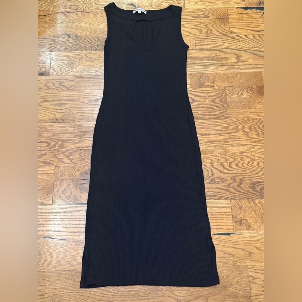 Reformation. Ribbed Knit Sleeveless Midi Dress. Black. Size Small.